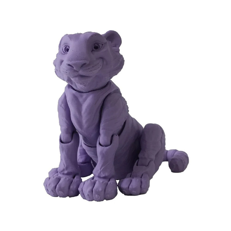 3D Station 3D Printed Tiger - Purple  - مجسم ثلاثي الأبعاد
